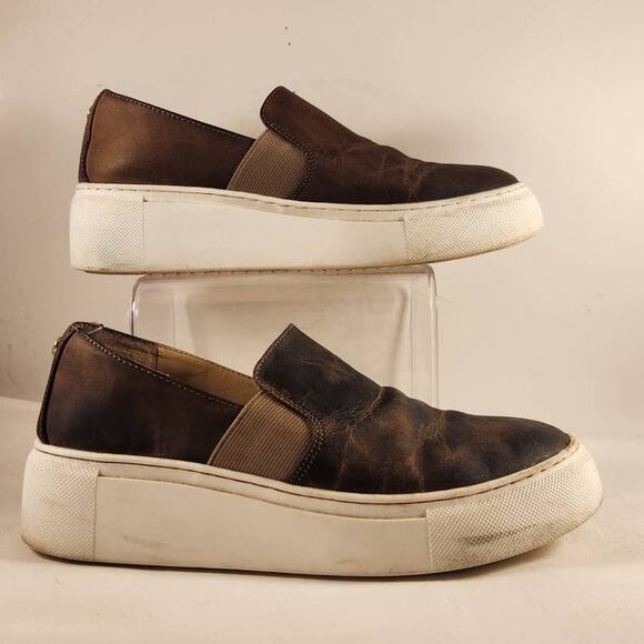 Alex Marie Women's 4 Feature Tech Brown-Leather Platform Slip-on Sneakers 6M - Picture 2 of 7